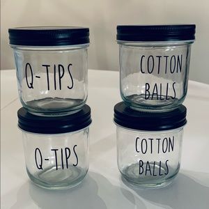 Small glass storage jars
